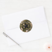 Sticker Rond Crayon étoile Vintage sur Camouflage (Enveloppe)