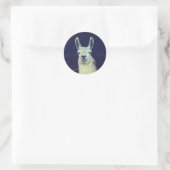 Sticker Rond Crayon visage Llama (Sac)