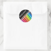 Sticker Rond Crayons arc-en-ciel grand travail (Sac)