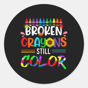 Sticker Rond Crayons cassés Couleur encore Santé mentale S Sens