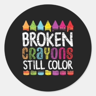 Sticker Rond Crayons cassés Couleur encore Santé mentale S Sens