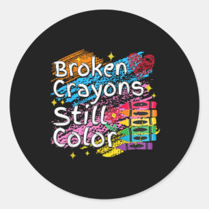 Sticker Rond Crayons cassés Couleur encore Santé mentale S Sens