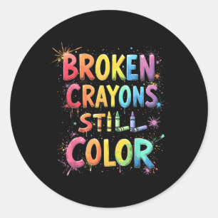 Sticker Rond Crayons cassés Couleur encore Santé mentale S Sens