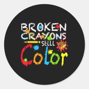 Sticker Rond Crayons cassés Couleur encore Santé mentale S Sens