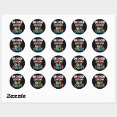 Sticker Rond Crayons cassés encore couleur santé mentale (Feuille)
