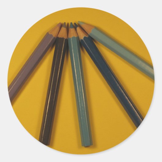 Sticker Rond Crayons colorés (Devant)