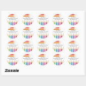 Sticker Rond Crayons colorés (Feuille)