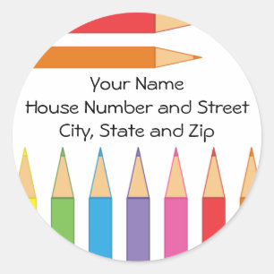 Sticker Rond Crayons colorés