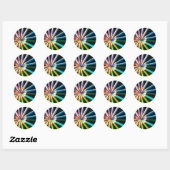 Sticker Rond Crayons colorés (Feuille)