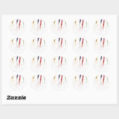 Sticker Rond Crayons colorés (Feuille)
