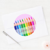 Sticker Rond Crayons - Customisés (Enveloppe)
