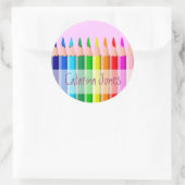 Sticker Rond Crayons - Customisés (Sac)