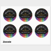 Sticker Rond Crayons Stars Colorful Propriété de classe (Feuille)