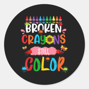 Sticker Rond Crayons Toujours Couleur Sensibilisation à la sant