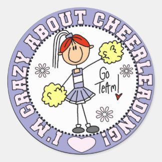 Sticker Rond Crazy À propos Cheerleader T-shirts et cadeaux