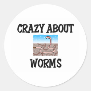 Sticker Rond Crazy à propos des vers