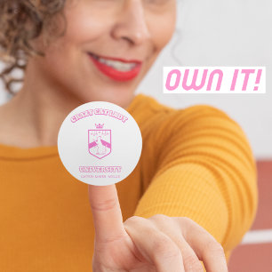 Sticker Rond Crazy Cat Lady University Cat Lady Amoureux des ch