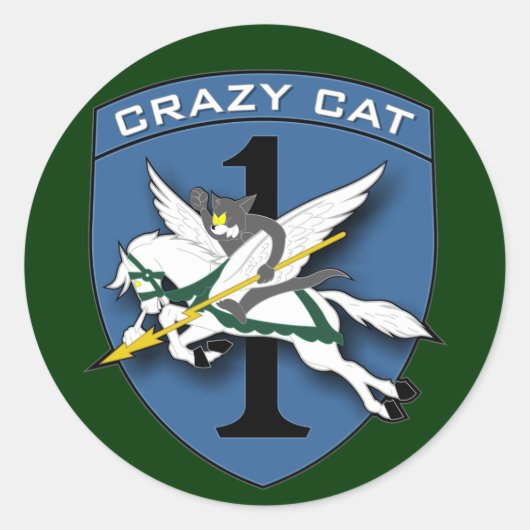 Sticker Rond Crazy Cat - RR Vietnam (Devant)