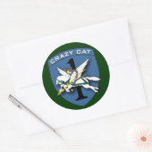 Sticker Rond Crazy Cat - RR Vietnam (Enveloppe)