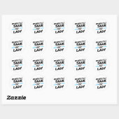 Sticker Rond Crazy Chat Lady Funny Femmes Chat Propriétaire Cut (Feuille)