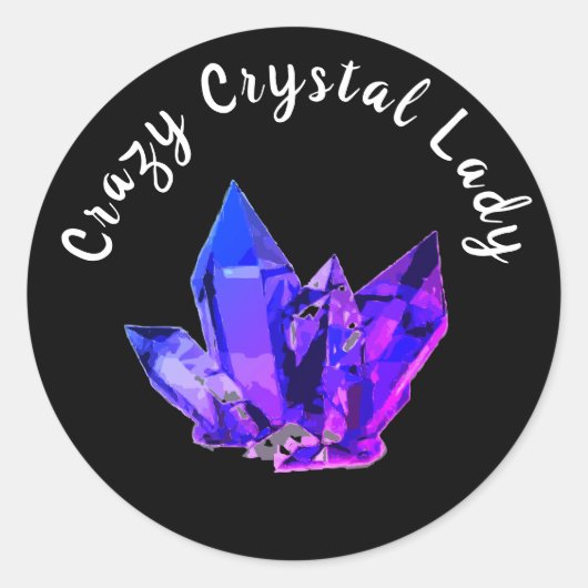 Sticker Rond Crazy Crystal Lady Black (Devant)