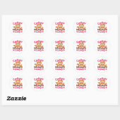 Sticker Rond Crazy Dachshund Lady Doxie Maman (Feuille)