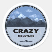 Sticker Rond Crazy Mountains Montana Camping (Devant)