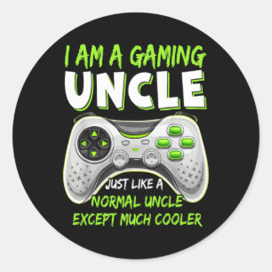 Sticker Rond Crazy Oncle Funky Uncle Jeu Vidéo Jeu Lover Fu