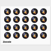 Sticker Rond Crazy Space Taco Cat Funny V2 (Feuille)