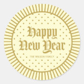 Sticker Rond Cream Classic Décoratif Géométrique Bonne année (Devant)