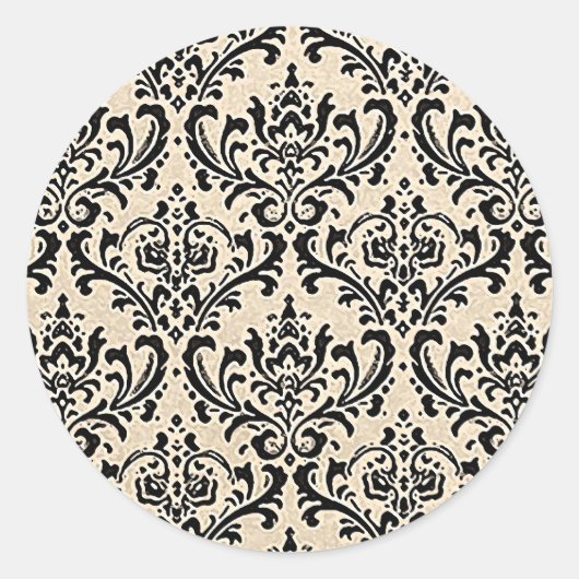 Sticker Rond Cream Damask ~ (Devant)