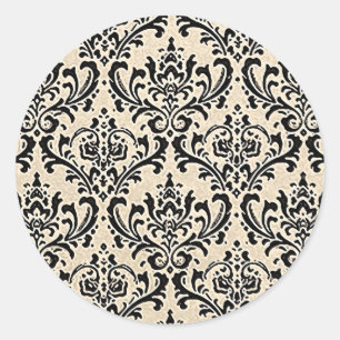 Sticker Rond Cream Damask ~