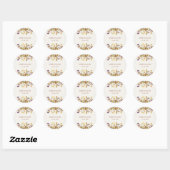 Sticker Rond Cream & Terracotta Fleur sauvage Mariage Boho (Feuille)