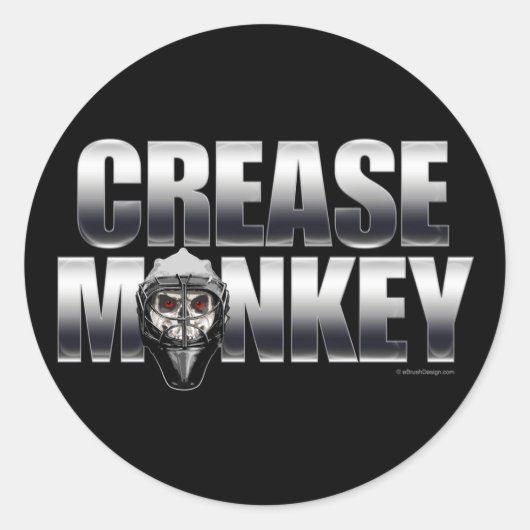 Sticker Rond Crease Monkey (gardien de hockey) (Devant)