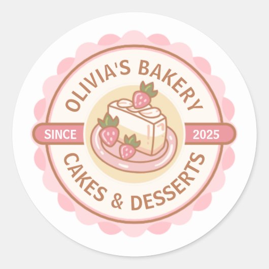 Sticker Rond Create your own Custom Bakery Baked Goods Business (Devant)