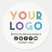 Sticker Rond Create Your Own Custom Logo Business Social Media  (Devant)