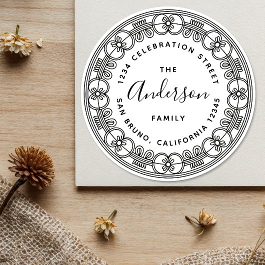 Sticker Rond Create Your Own Custom Script Family Name Address