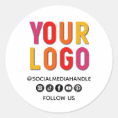 Sticker Rond Create Your Own Custom Social Media Business Logo (Devant)