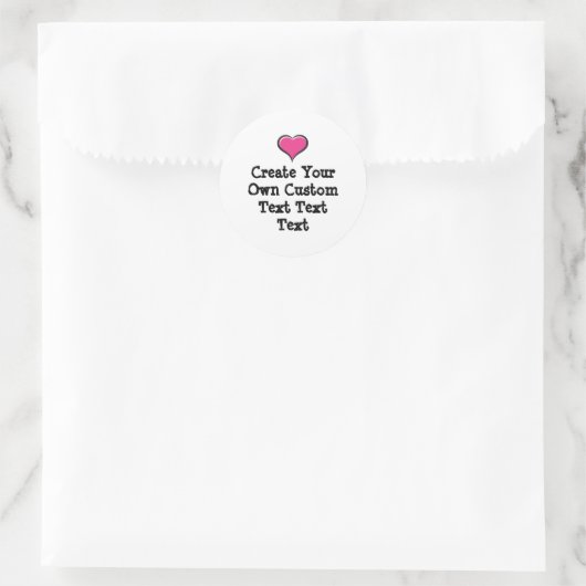 Sticker Rond Create your own custom text white Bkgd Ver (Sac)