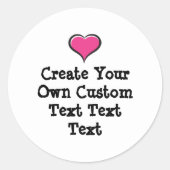 Sticker Rond Create your own custom text white Bkgd Ver (Devant)