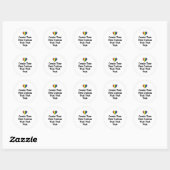 Sticker Rond Create your own custom text white Bkgd Ver (Feuille)