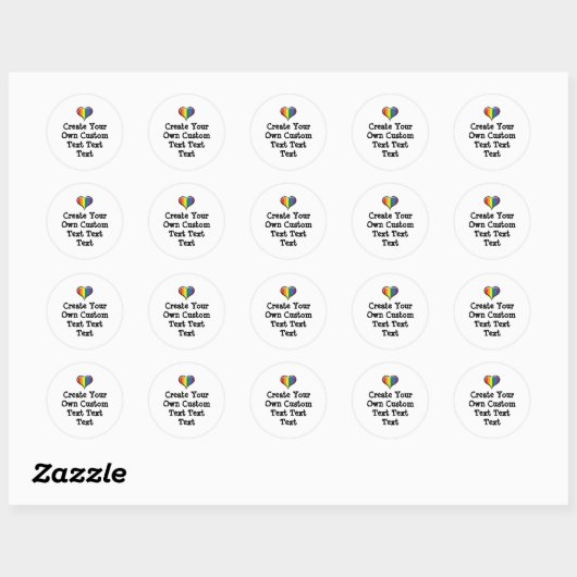 Sticker Rond Create your own custom text white Bkgd Ver (Feuille)