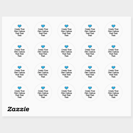 Sticker Rond Create your own custom text white Bkgd Ver (Feuille)