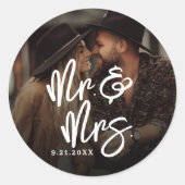 Sticker Rond Create Your Own Photo Wedding (Devant)