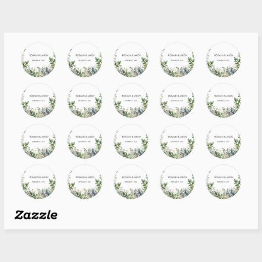 Sticker Rond Create Your Own wedding eucalyptus (Feuille)