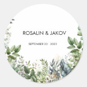 Sticker Rond Create Your Own wedding eucalyptus (Devant)