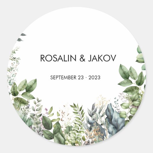 Sticker Rond Create Your Own wedding eucalyptus (Devant)
