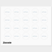 Sticker Rond Créatif tendance nom propre blanc bleu océan (Feuille)
