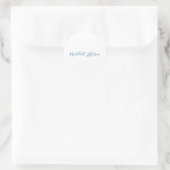 Sticker Rond Créatif tendance nom propre blanc bleu océan (Sac)
