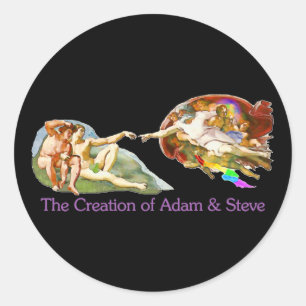 Sticker Rond Création d'Adam et Steve